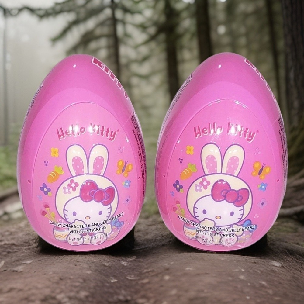 Set/2‎ HELLO KITTY PINK EASTER EGG FILLED WITH CANDY & STICKERS 2026